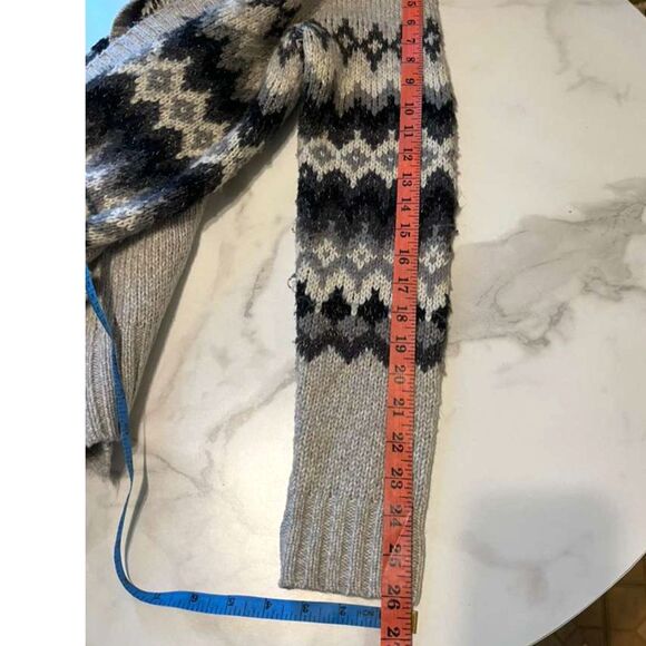 Sonoma Life + Style Fair Isle Open Front Cardigan Gray Black Knit Women’s M - Picture 9 of 13